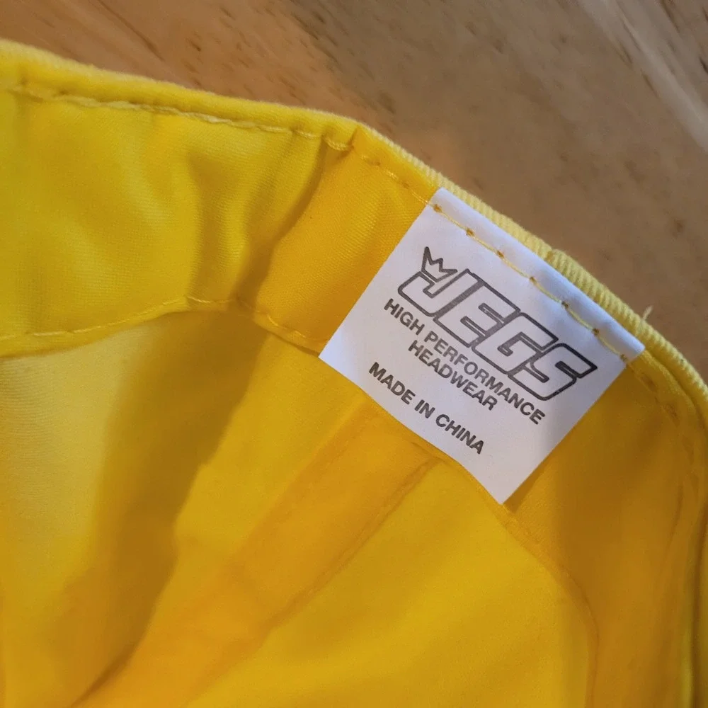 JEGS‎ High Performance Racing Hat Yellow Black Adjustable Baseball Cap 551-100